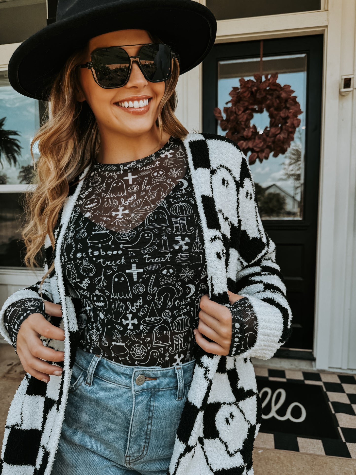 PREORDER- SPOOKY HALLOWEEN MESH TOP