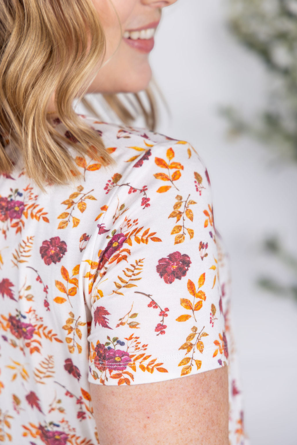 ARRIVED Sarah Ruffle Short Sleeve - Autumn Floral