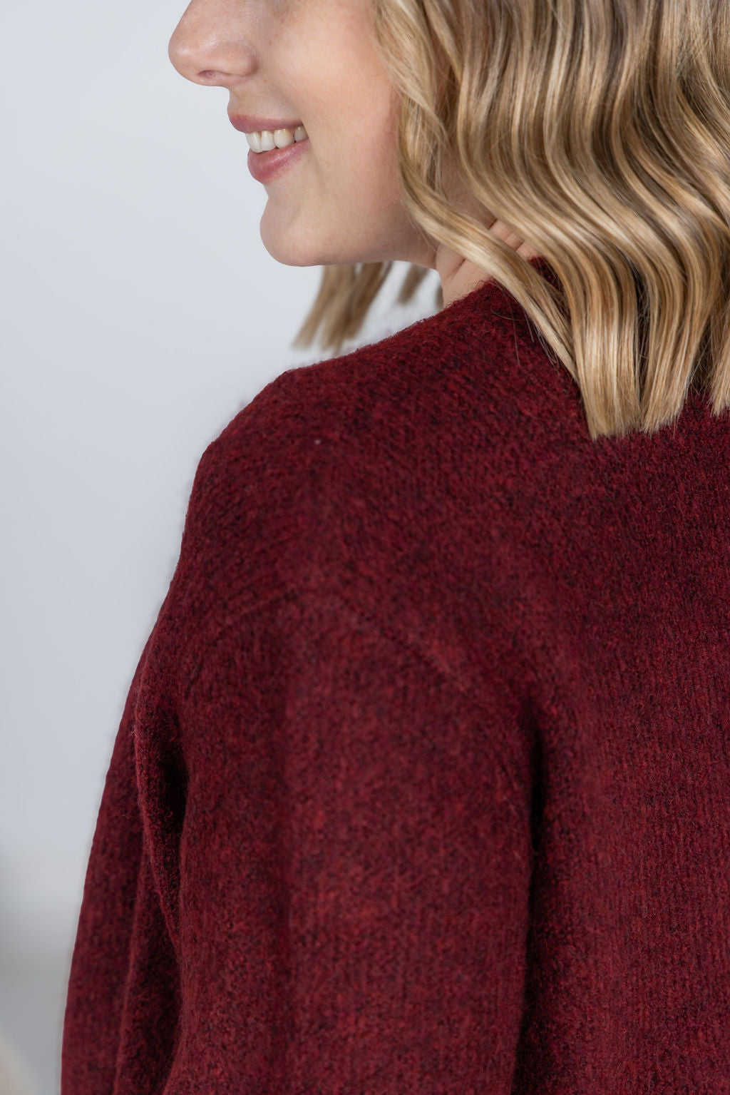 ARRIVED Madison Cozy Cardigan - Burgundy