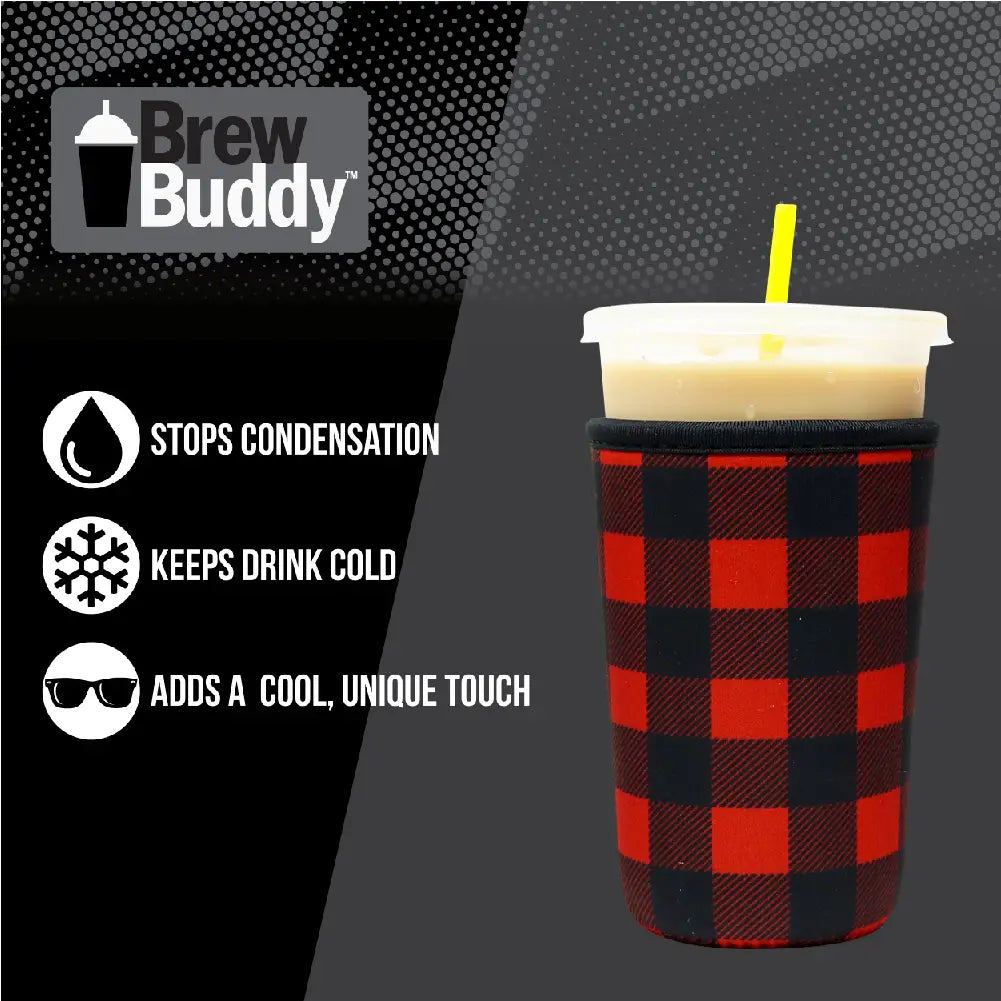 Holiday Insulated Iced & Hot Coffee Sleeve - Buffalo Plaid
