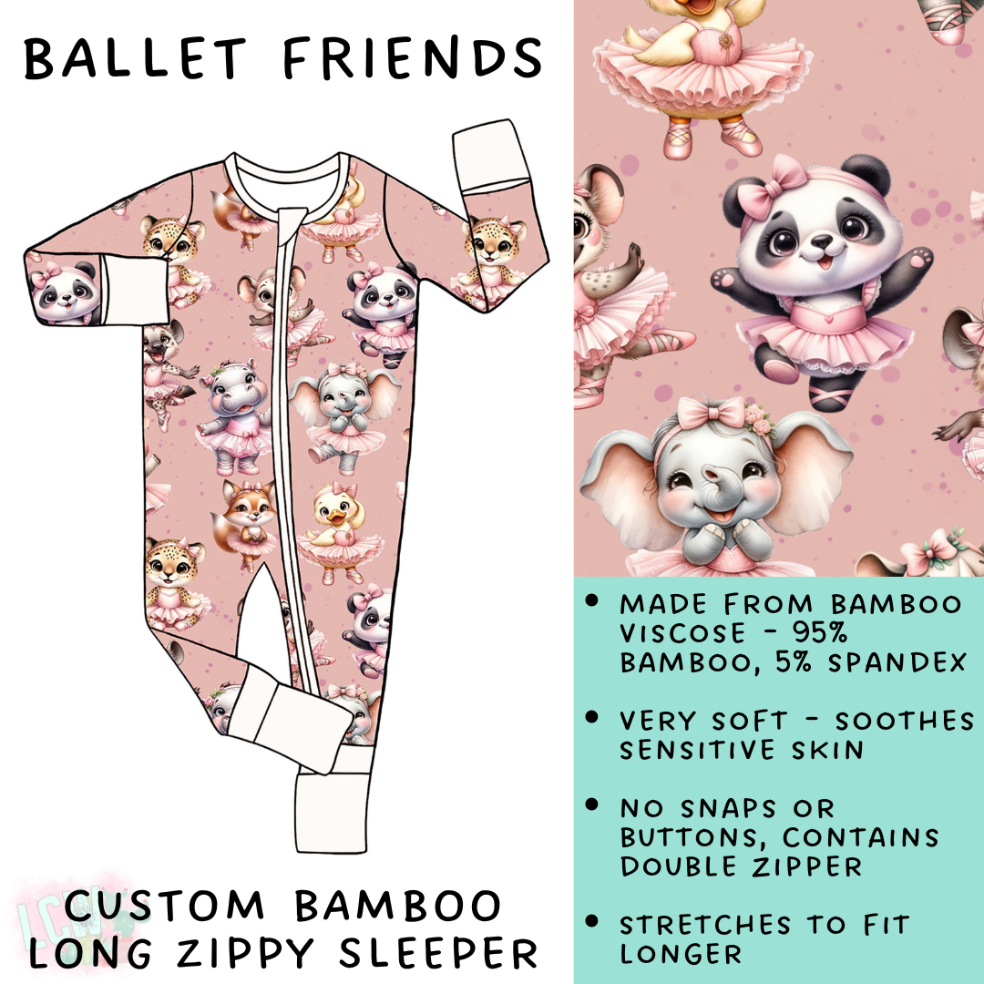 Batch #138 - Little Dreamers - Closes 6/25 - ETA mid August - Ballet Friends Bamboo Long Zippy Sleeper