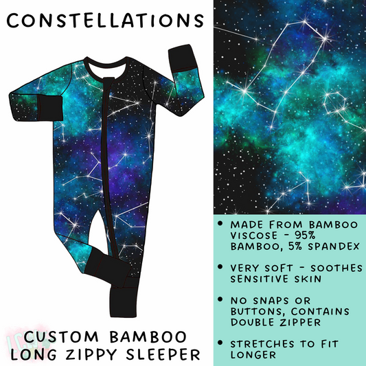 Batch #138 - Little Dreamers - Closes 6/25 - ETA mid August - Constellations Bamboo Long Zippy Sleeper