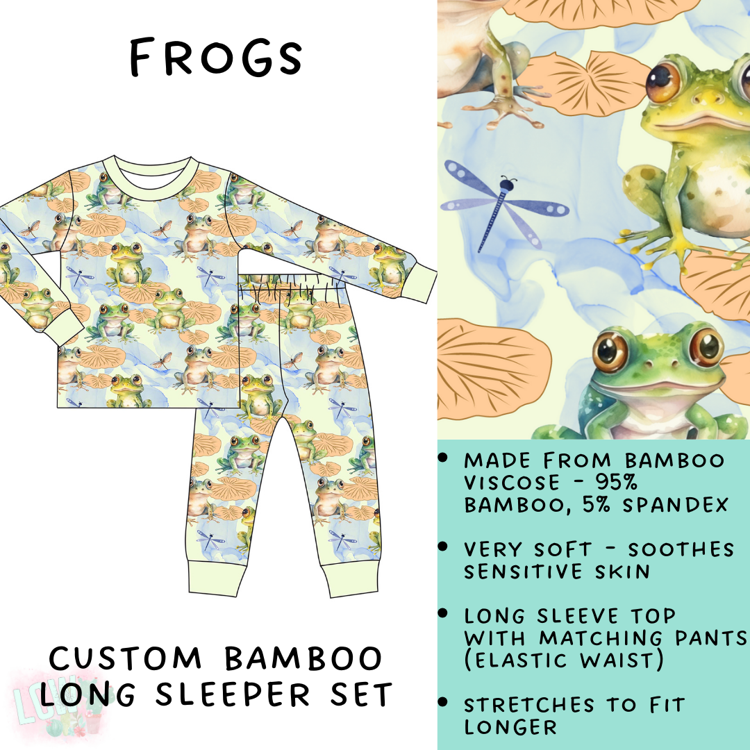 Batch #138 - Little Dreamers - Closes 6/26 - ETA mid August - Frogs Bamboo Long Sleeper Set
