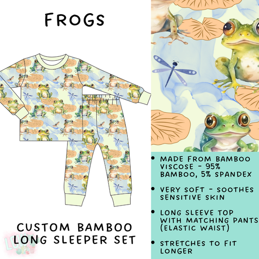 Batch #138 - Little Dreamers - Closes 6/26 - ETA mid August - Frogs Bamboo Long Sleeper Set