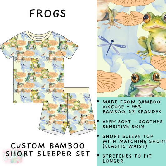 Batch #138 - Little Dreamers - Closes 6/26 - ETA mid August - Frogs Bamboo Short Sleeper Set