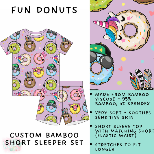 Batch #138 - Little Dreamers - Closes 6/26 - ETA mid August - Fun Donuts Bamboo Short Sleeper Set