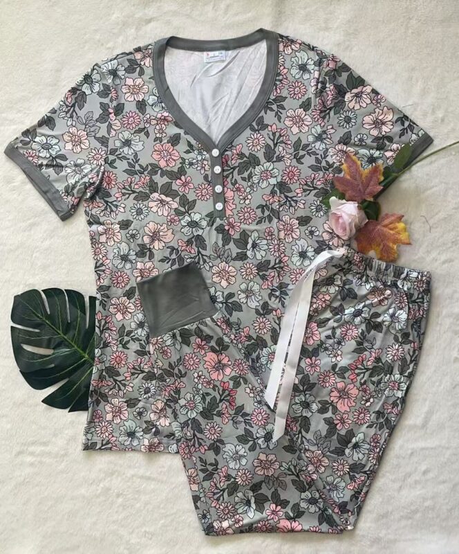 Shirley & Stone Fall Jogger Pajamas - Sage Floral *PRE ORDER*