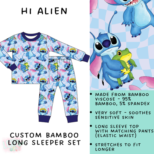 Batch #138 - Little Dreamers - Closes 6/26 - ETA mid August - Hi Alien Bamboo Long Sleeper Set