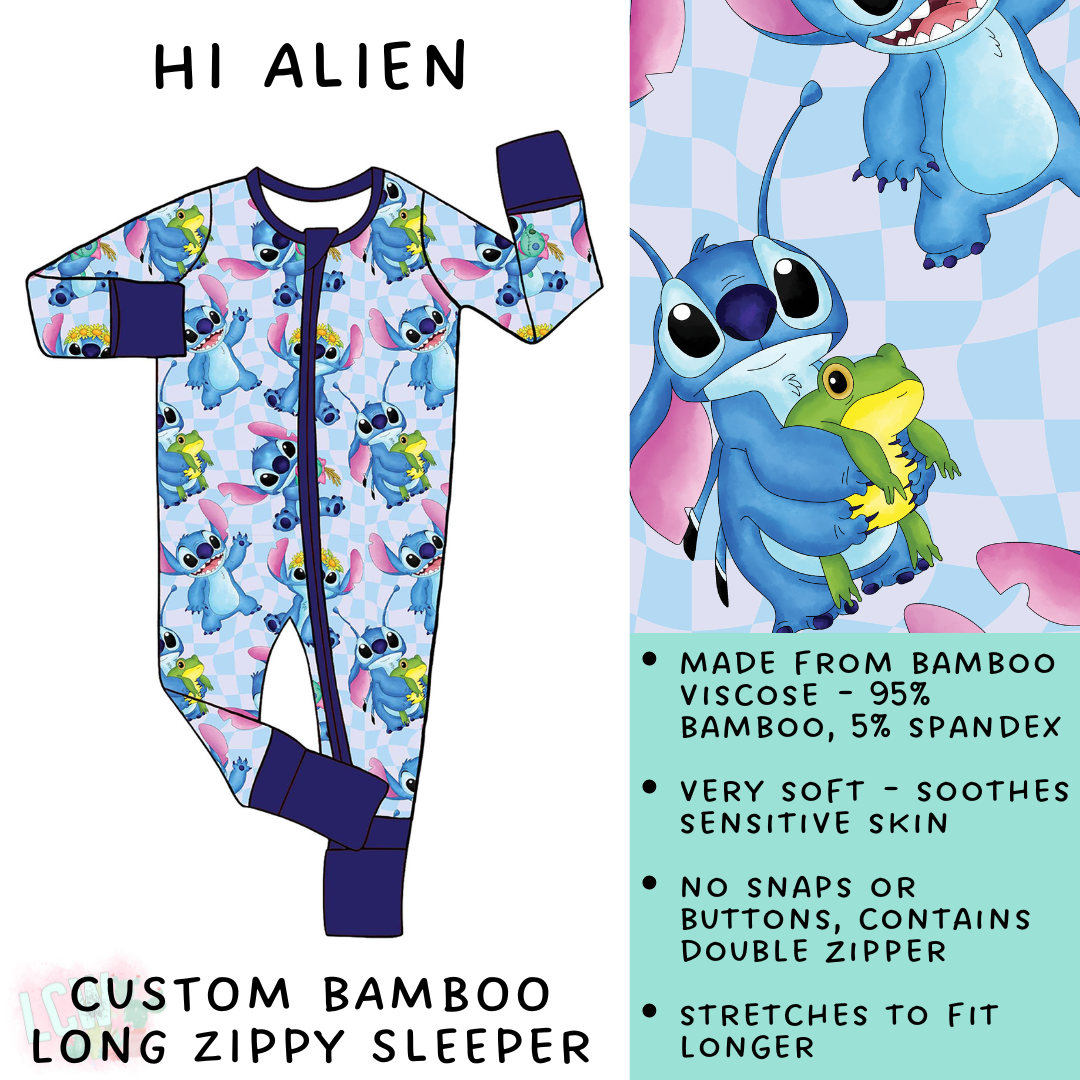 Batch #138 - Little Dreamers - Closes 6/25 - ETA mid August - Hi Alien Bamboo Long Zippy Sleeper