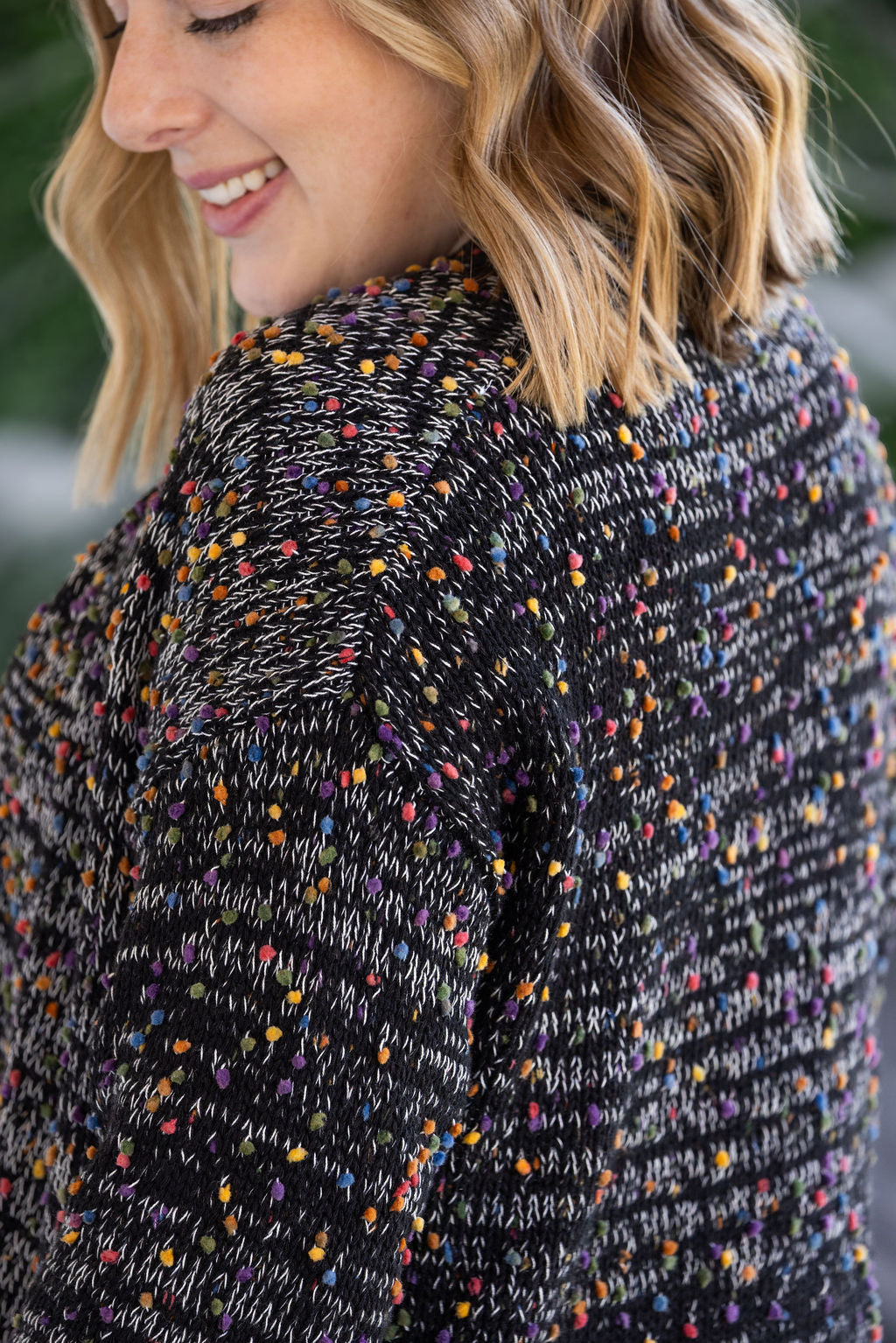 PREBOOK Carly Confetti Dot Cardigan - Black
