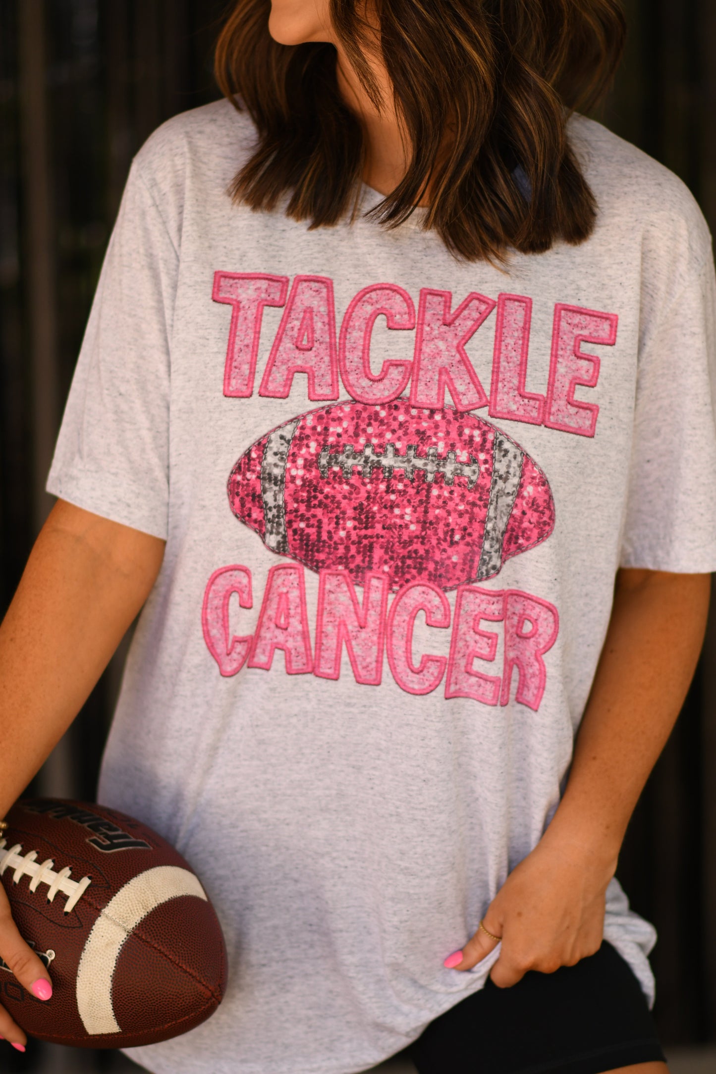 Tackle Cancer Faux Patch Tee
