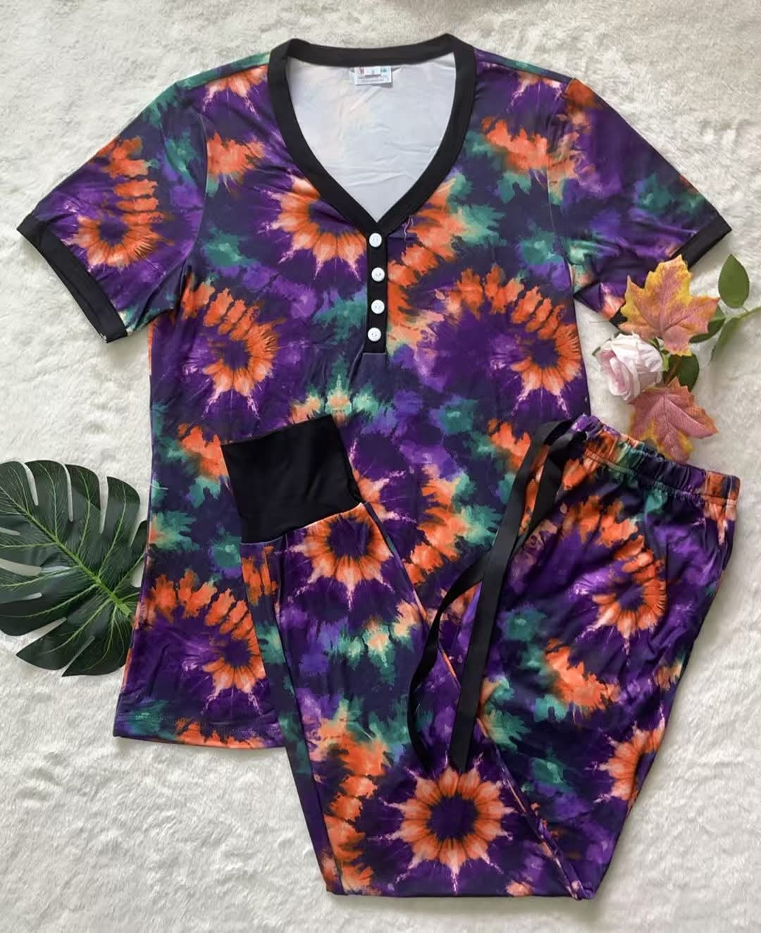 Shirley & Stone Halloween Pajamas - Purple Tie Dye *PRE ORDER*