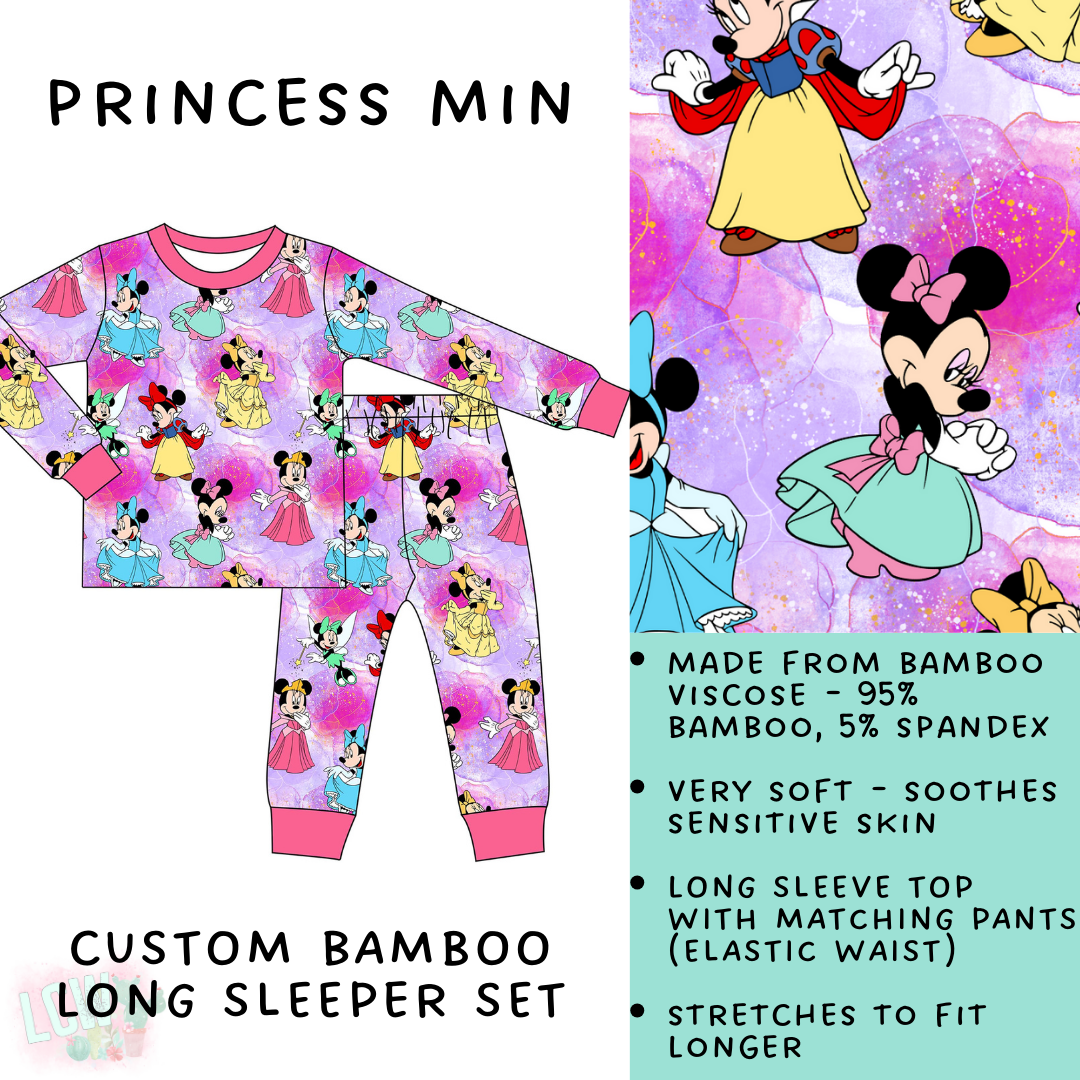 Batch #138 - Little Dreamers - Closes 6/26 - ETA mid August - Princess Min Bamboo Long Sleeper Set
