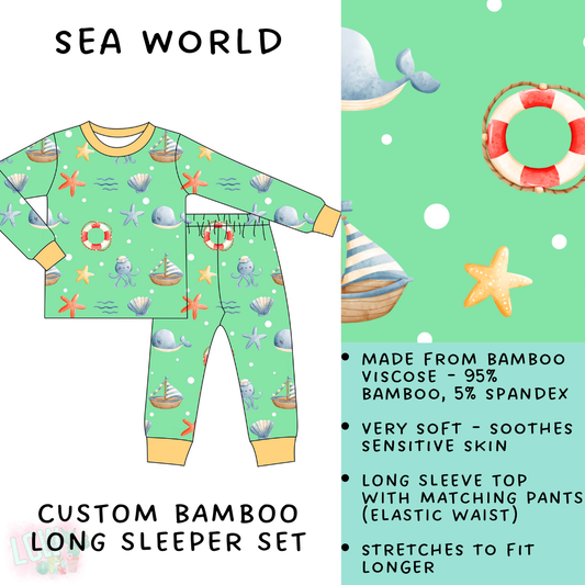 Batch #138 - Little Dreamers - Closes 6/26 - ETA mid August - Sea World Bamboo Long Sleeper Set