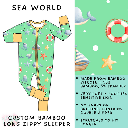 Batch #138 - Little Dreamers - Closes 6/25 - ETA mid August - Sea World Bamboo Long Zippy Sleeper