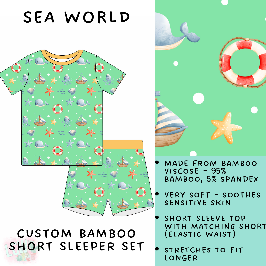 Batch #138 - Little Dreamers - Closes 6/26 - ETA mid August - Sea World Bamboo Short Sleeper Set