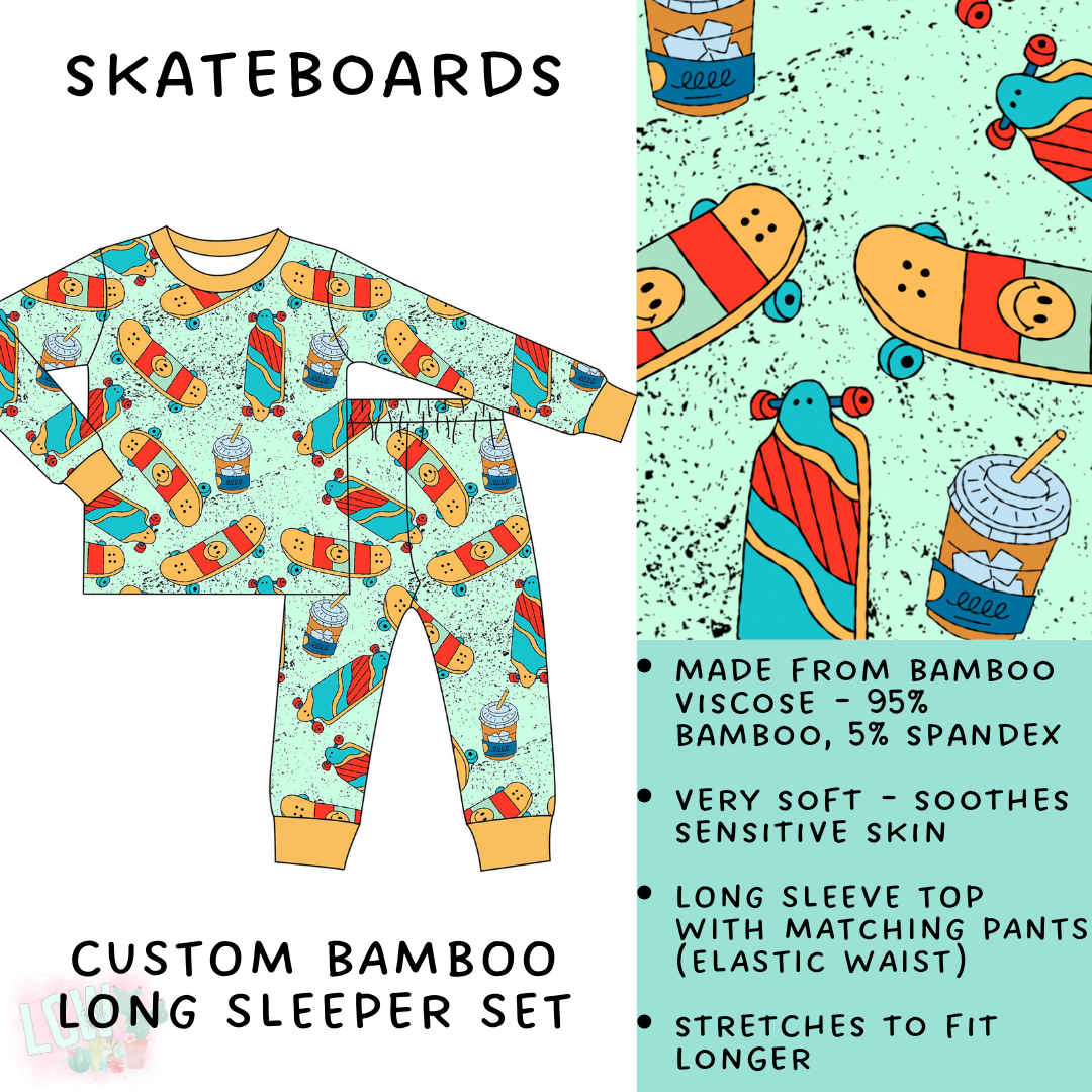 Batch #138 - Little Dreamers - Closes 6/26 - ETA mid August - Skateboards Bamboo Long Sleeper Set