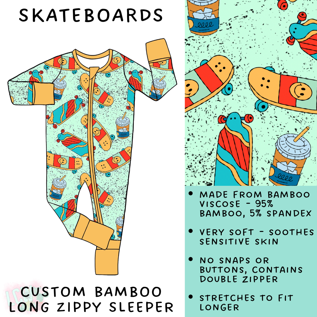 Batch #138 - Little Dreamers - Closes 6/25 - ETA mid August - Skateboards Bamboo Long Zippy Sleeper