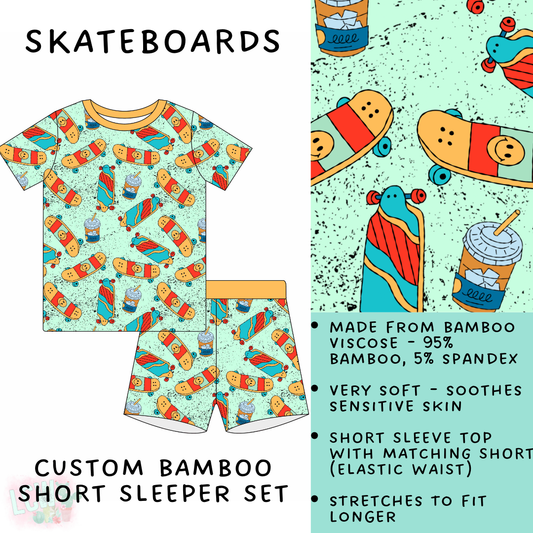 Batch #138 - Little Dreamers - Closes 6/26 - ETA mid August - Skateboards Bamboo Short Sleeper Set