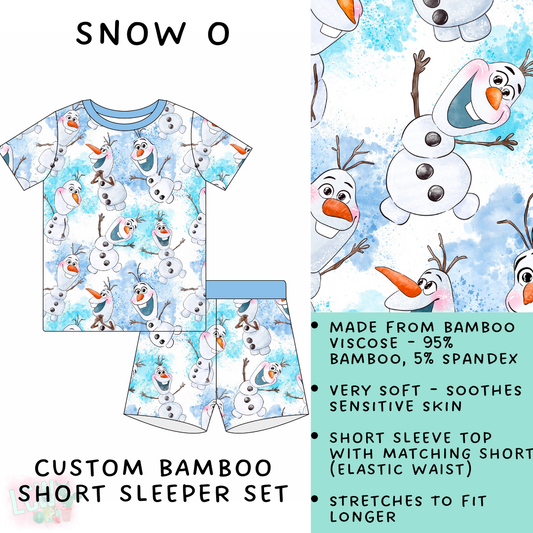 Batch #138 - Little Dreamers - Closes 6/26 - ETA mid August - Snow O Bamboo Short Sleeper Set