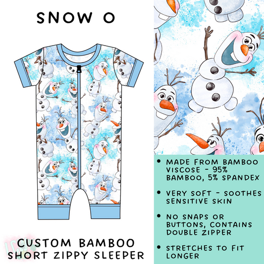 Batch #138 - Little Dreamers - Closes 6/25 - ETA mid August - Snow O Short Zippy Sleeper