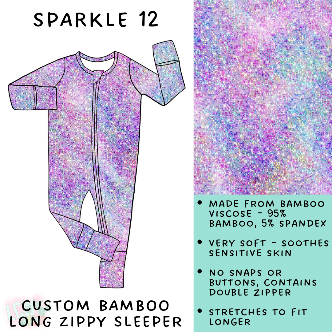 Batch #138 - Little Dreamers - Closes 6/25 - ETA mid August - Sparkle 12 Bamboo Long Zippy Sleeper
