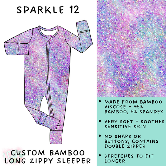 Batch #138 - Little Dreamers - Closes 6/25 - ETA mid August - Sparkle 12 Bamboo Long Zippy Sleeper