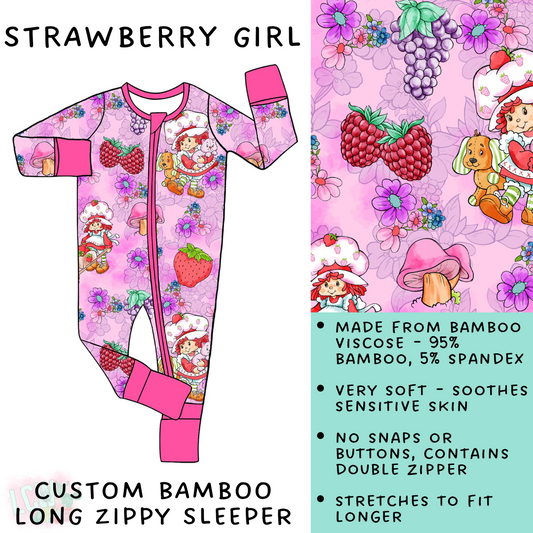 Batch #138 - Little Dreamers - Closes 6/25 - ETA mid August - Strawberry Girl Bamboo Long Zippy Sleeper