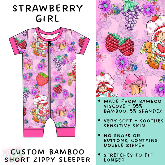 Batch #138 - Little Dreamers - Closes 6/25 - ETA mid August - Strawberry Girl Short Zippy Sleeper