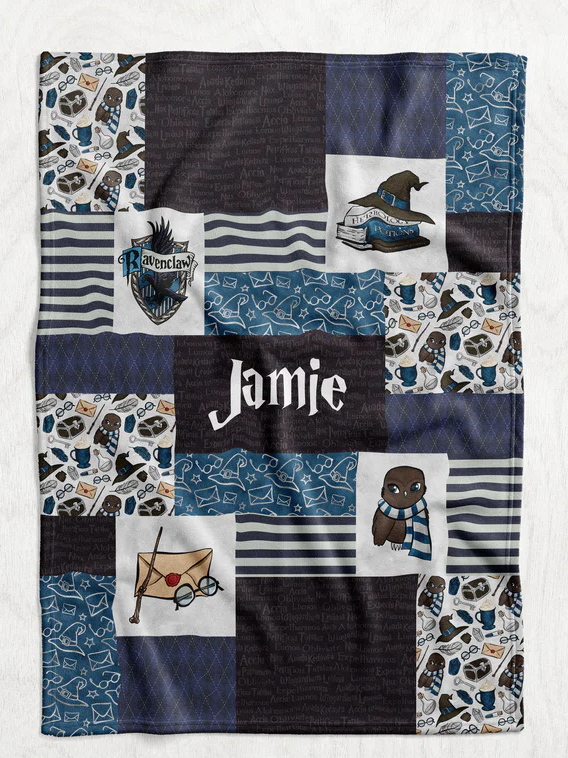 Personalized H.P. Inspired Blanket - Hogwarts Ravenclaw
