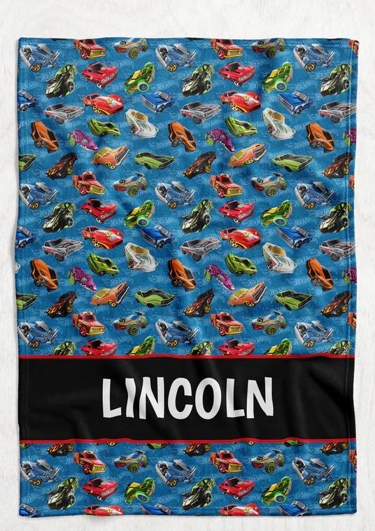 Personalized Cars Blanket - Hot Wheels