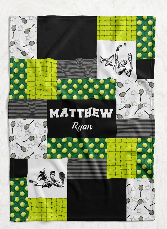 Personalized Boy's Tennis Blanket