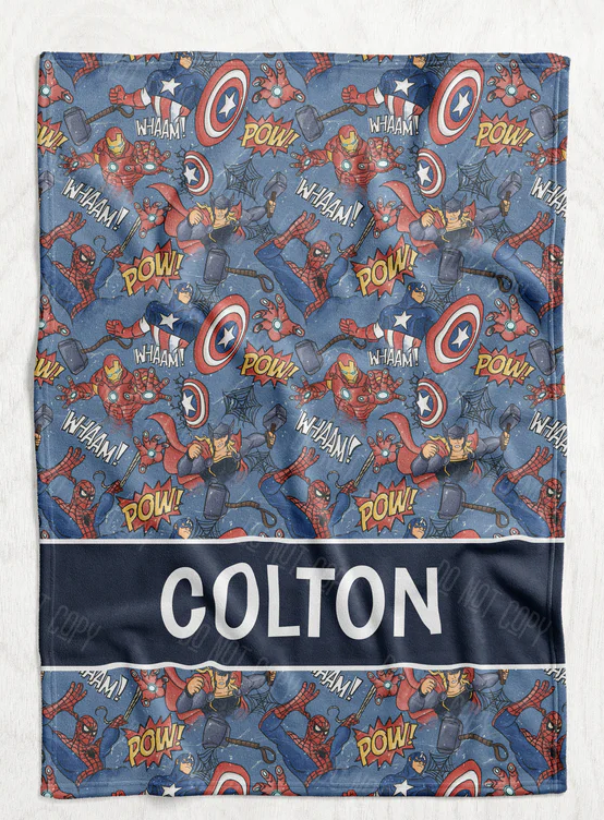 Copy of Personalized Comic Hero Inspired Blanket