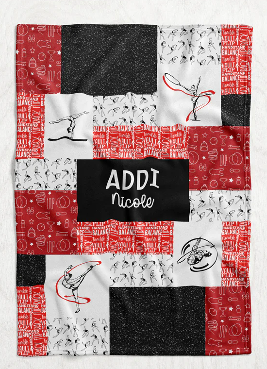 Personalized Girl's Gymnastics Blanket