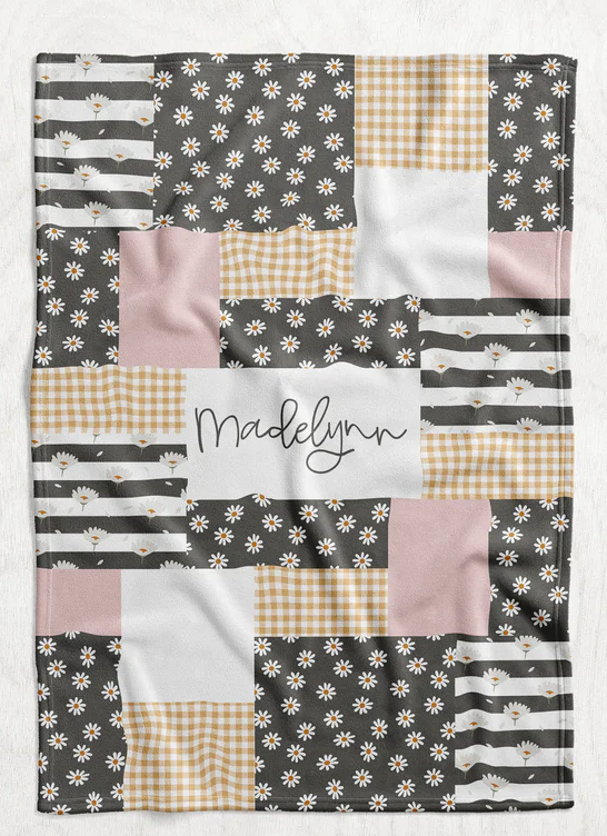 Personalized Hello Daisy Blanket