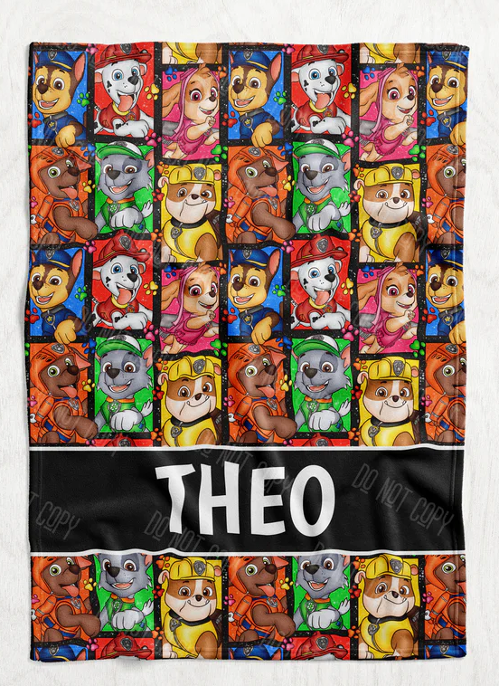 Personalized Pup Patrol Inspired Blanket