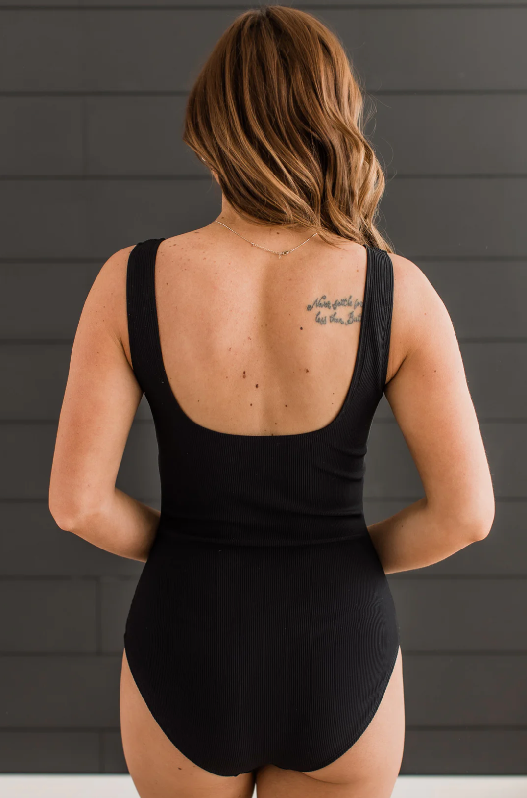 Cool & Carefree Ribbed One-Piece Swimsuit- Black