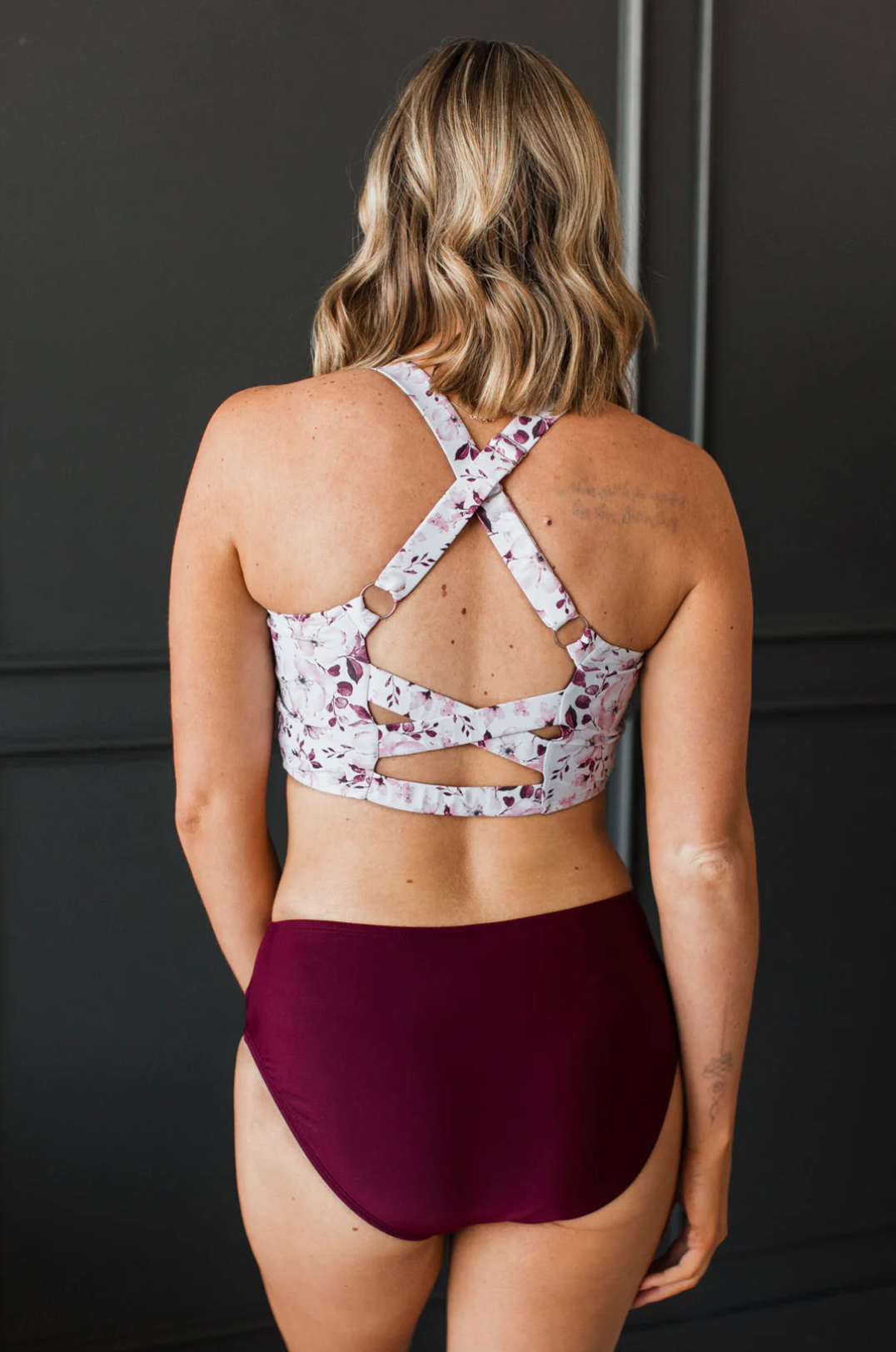 Bask In The Sun Swim Bottoms- Burgundy
