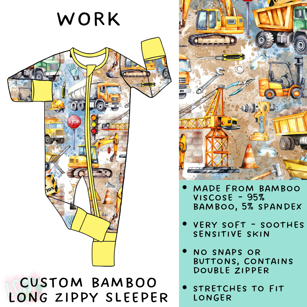Batch #138 - Little Dreamers - Closes 6/25 - ETA mid August - Work Bamboo Long Zippy Sleeper