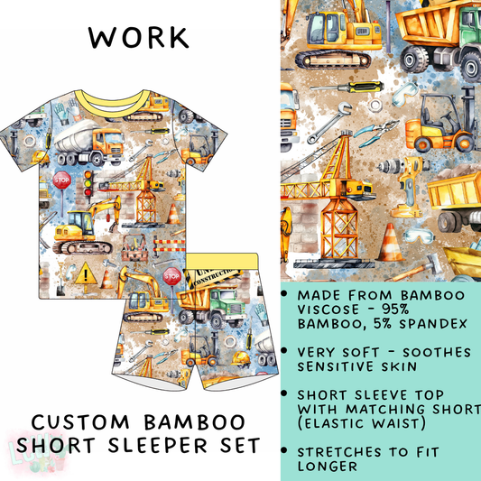 Batch #138 - Little Dreamers - Closes 6/26 - ETA mid August - Work Bamboo Short Sleeper Set