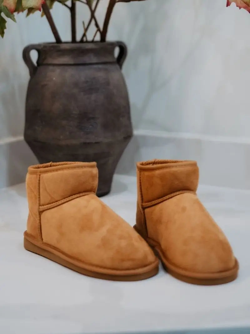 Chesnut Fur Mini Ankle Boots