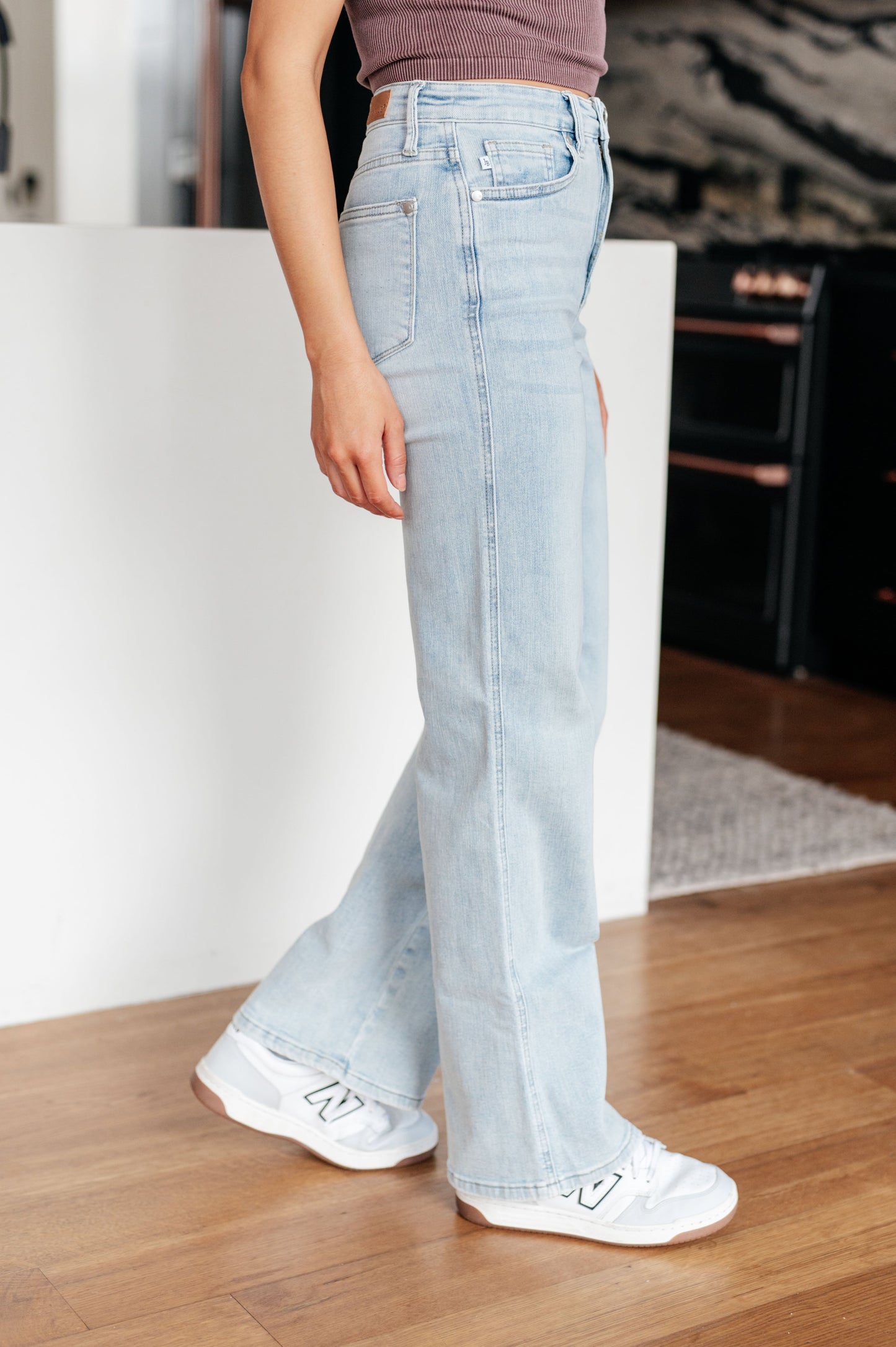 Brooke Judy Blue High Rise Tummy Control Vintage Wash Straight Jeans