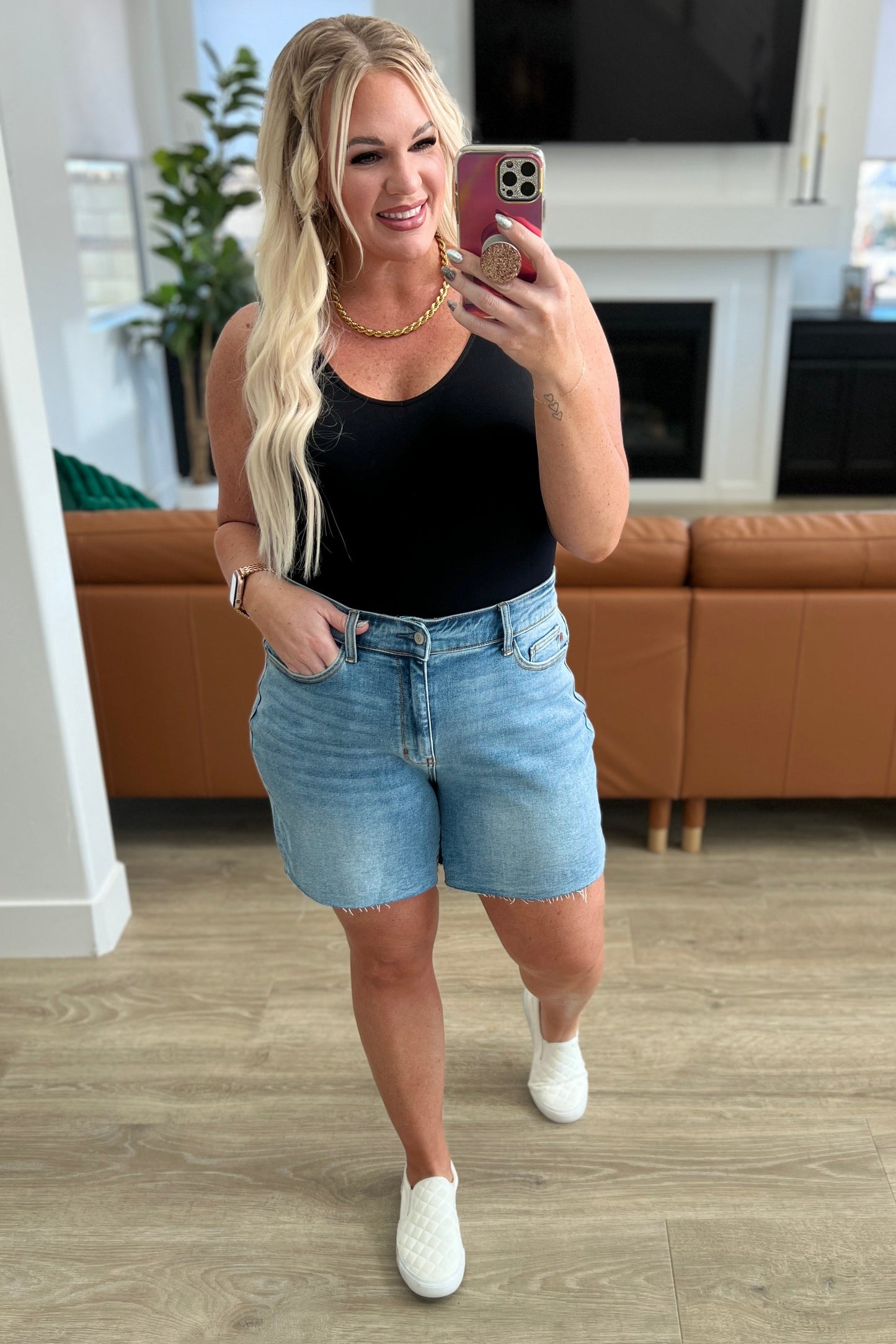 Willa Judy Blue High Rise Cutoff Shorts