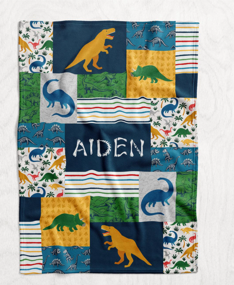 Personalized Dinosaur Blanket