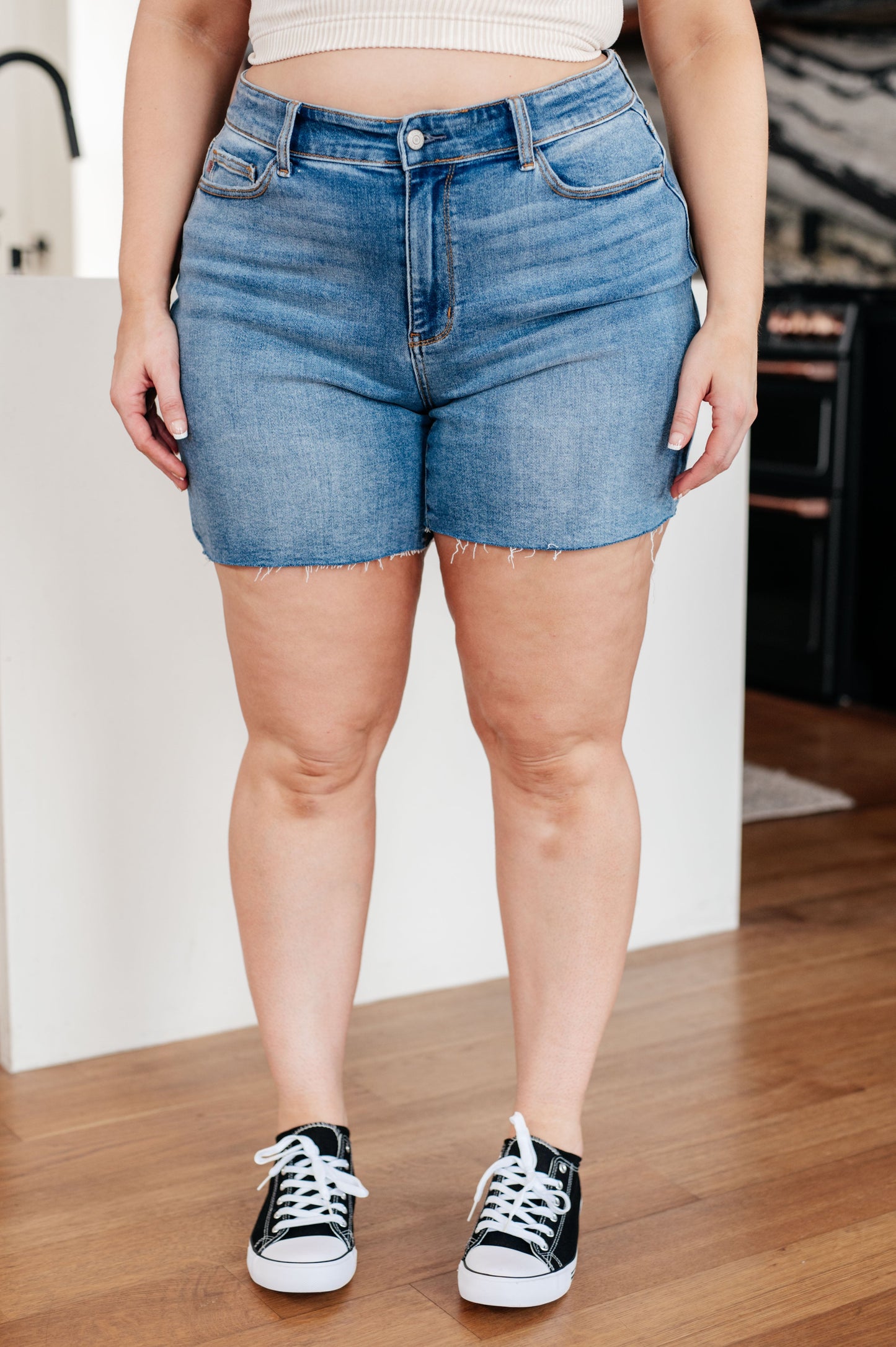 Willa Judy Blue High Rise Cutoff Shorts