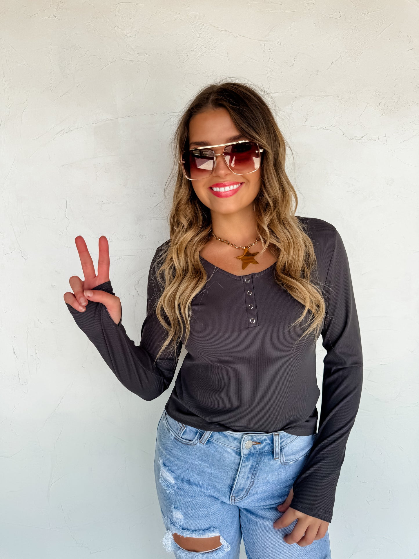 PREORDER- FALL BROOKLYN SNAP HENLEY TOP