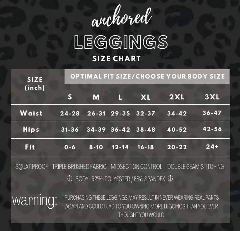 FLEECE Anchored Arrow Solid Black Leggings | PREORDER