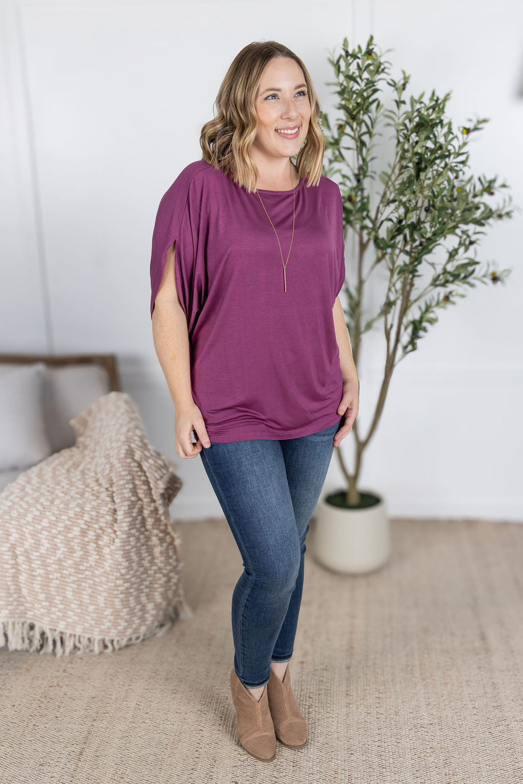 PREBOOK Darcy Dolman Top - Mulberry