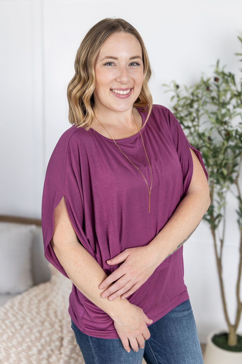 PREBOOK Darcy Dolman Top - Mulberry