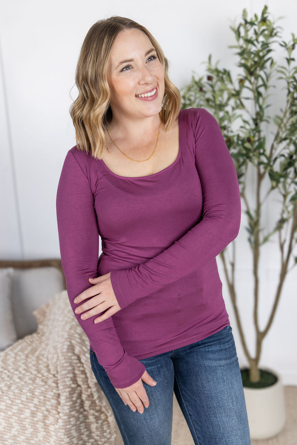 PREBOOK Alyssa Long Sleeve Top - Mulberry